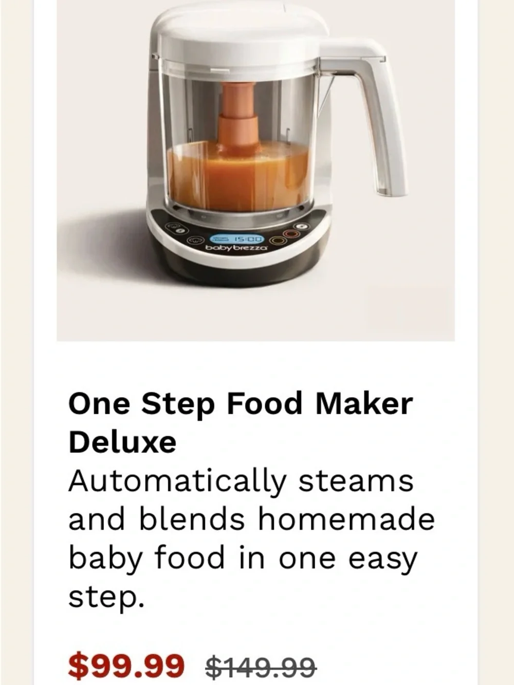 Baby Brezza One Step Food Maker - Baby Food Maker with Organic Baby Food Book